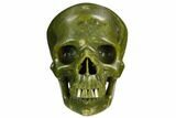 Realistic, Polished Jade (Nephrite) Skull #127589-2